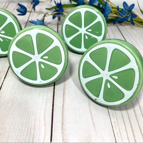 Fennco Styles Kitchen Decorative Ceramic Green Limes Set of 5 - Picture 3 of 5